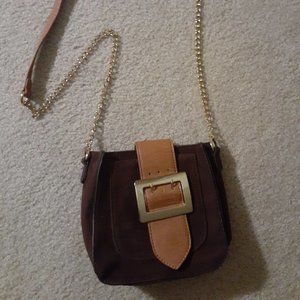 TD brown suede crossbody bag